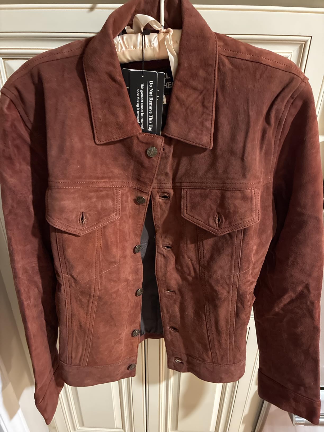 LP-FACON Mens Trucker Suede Leather Jacket - Western Style Cowboy Jacket Collection customer photo 2