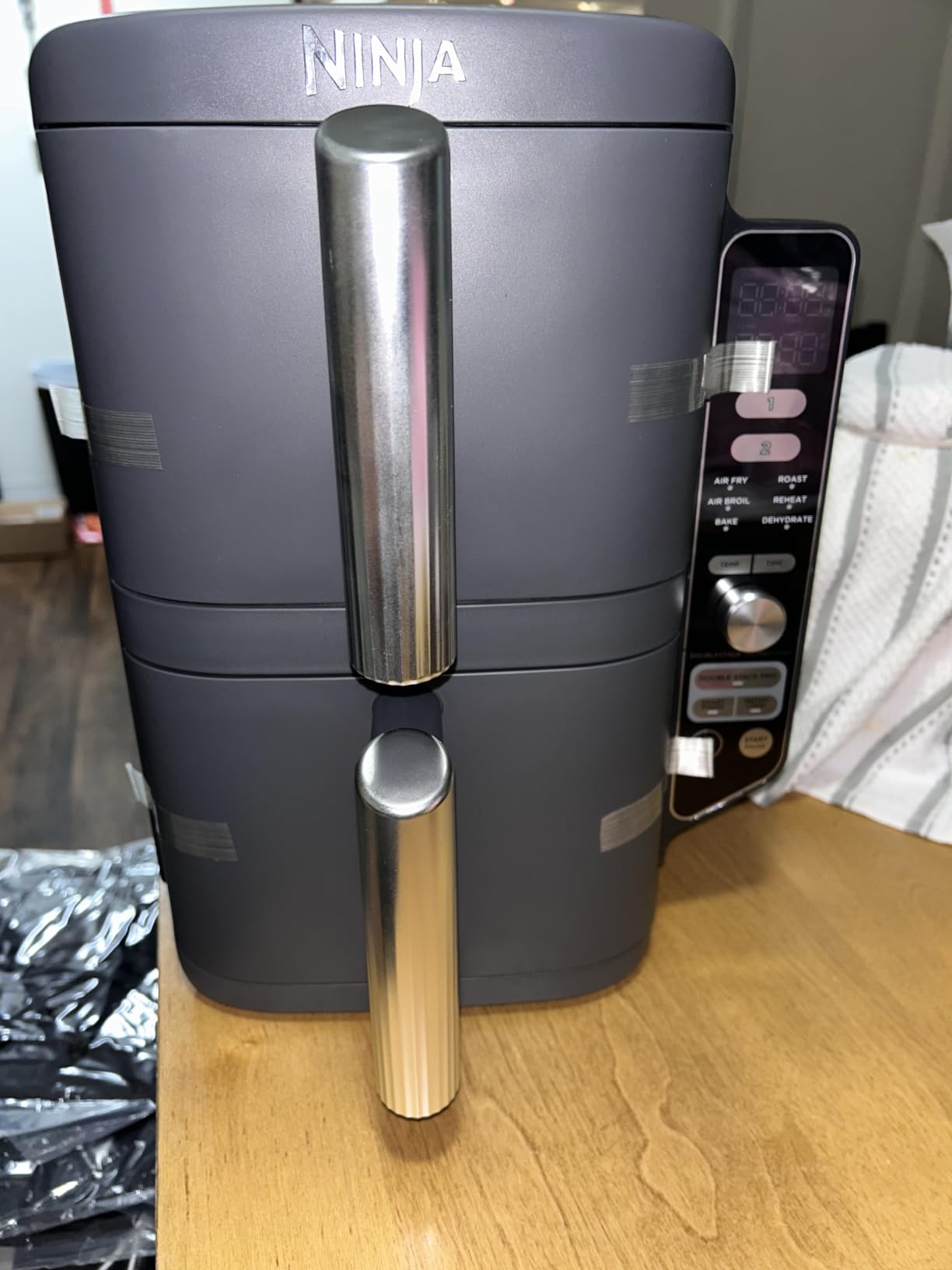 Ninja DoubleStack XL 2-Basket Air Fryer SL401, 10QT, Compact Design, Cooks 5lb Whole Chicken, Feeds Up to 8 People, 6-in-1 customer photo 1