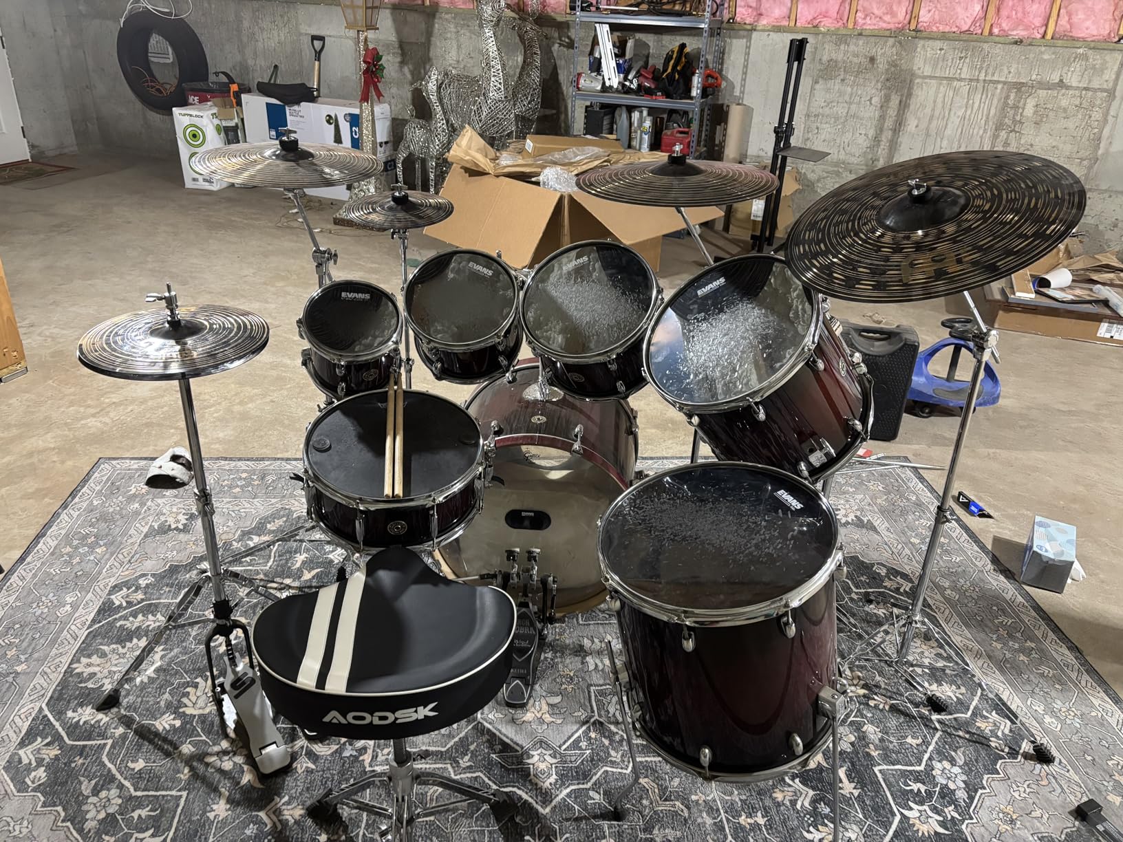 Boom Cymbal Stand, Adjustable Cymbal Stand for Drum Hardware Percussion Mount Holder Gear Set Drum Hardware Set for Mounting Crash, Ride, Splash Cymbals, Double Braced Legs with Rubber Feet customer photo 2