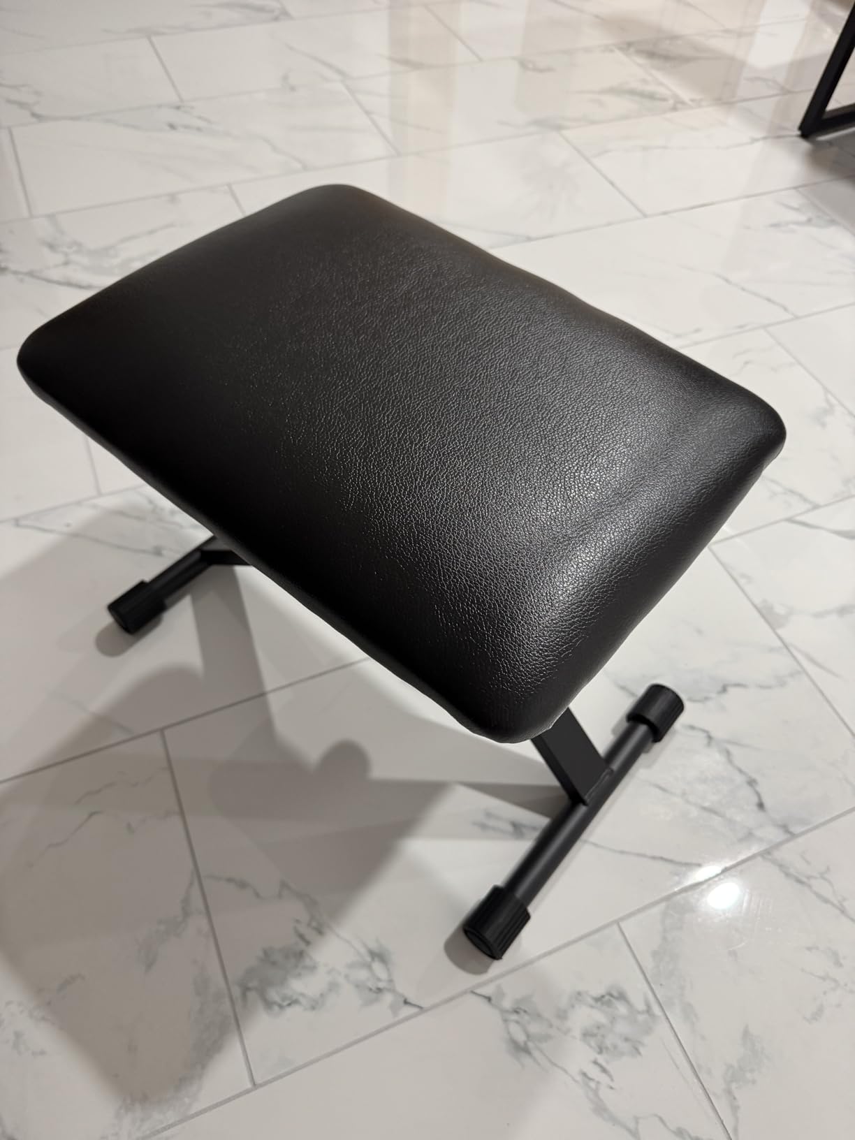 Keyboard Bench X-Style Height Adjustable Padded Cushion Foldable Stool Portable Seat Keyboard Chair for Keyboards Piano Guitar (Black) customer photo 2