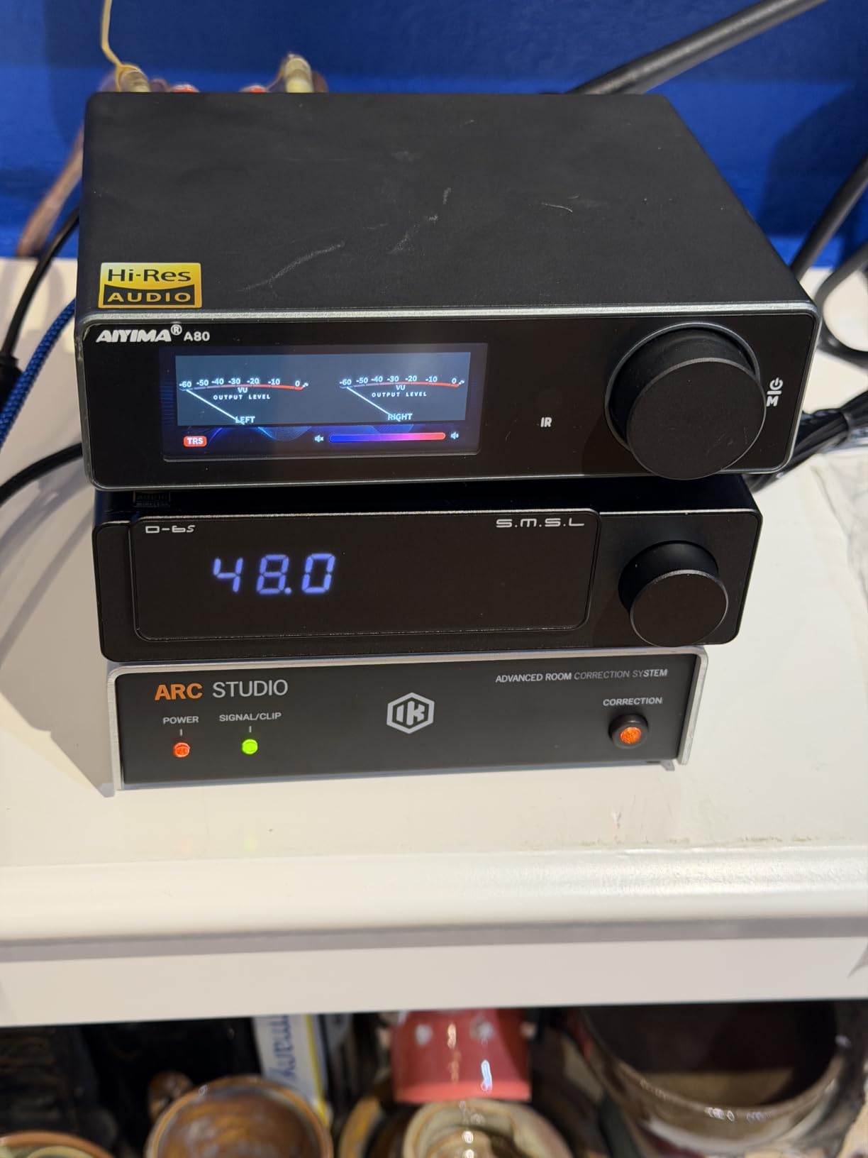 AIYIMA A80 Bluetooth Stereo Amplifier DAC HiFi Home Audio Component TPA3255 with PFFB, 2 Channel Hi-Res Class D Power Amp | PC-USB COA Opt Inputs, Digital VU Meter | Pre-Out | TRS Balanced Input customer photo 2