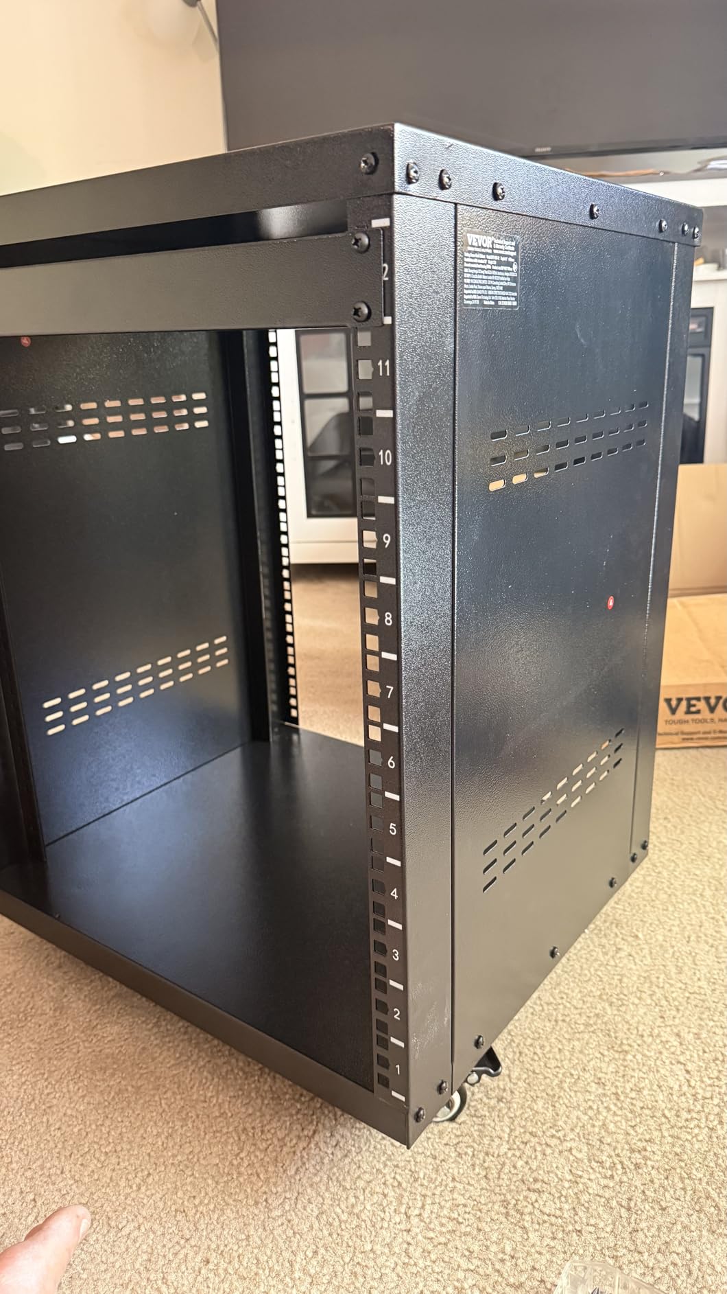 VEVOR 12U AV Rack Stand with Caster Wheels, Component Rack Cabinet Recording Studio Racks, Removable Side Panels, Universal Network Server Case, Special Vents for 19'' Audio Video Rack Mounting customer photo 2