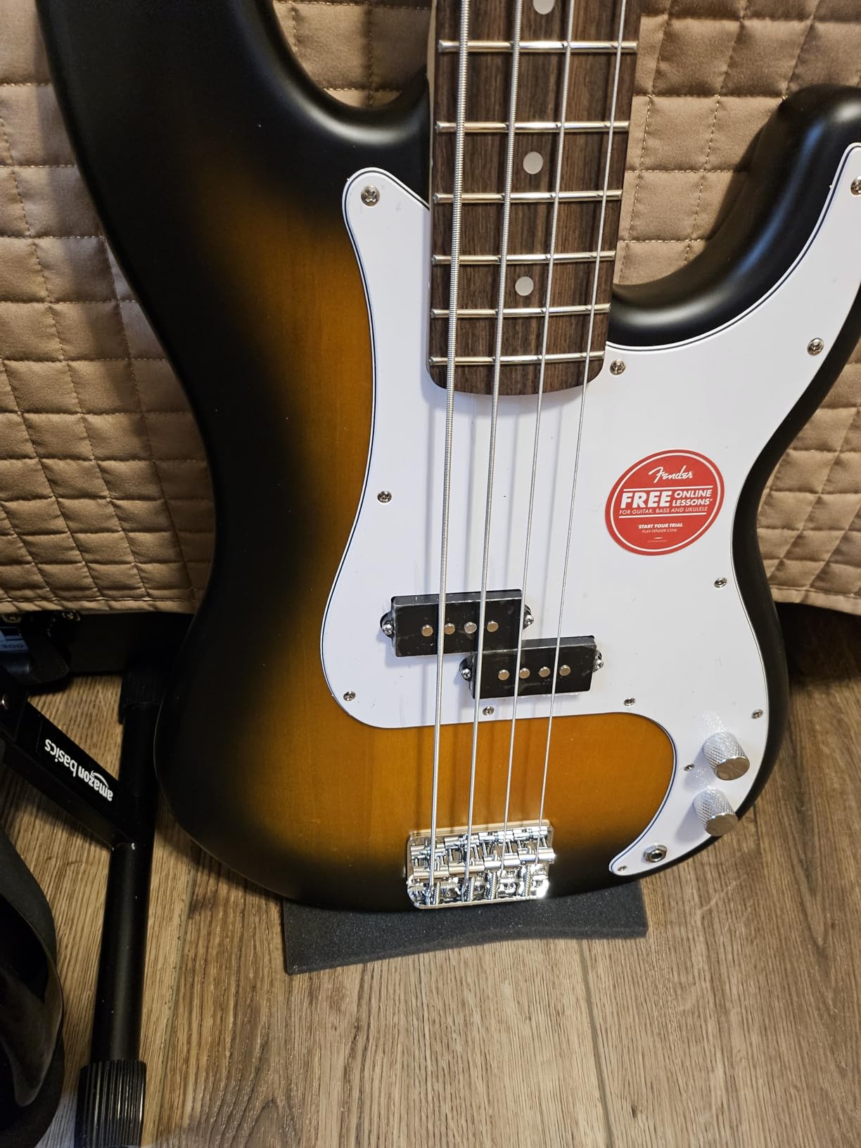 Fender Squier Debut Series Precision Bass Guitar, Beginner Guitar, 2-Year Warranty, Sea Foam Green customer photo 1