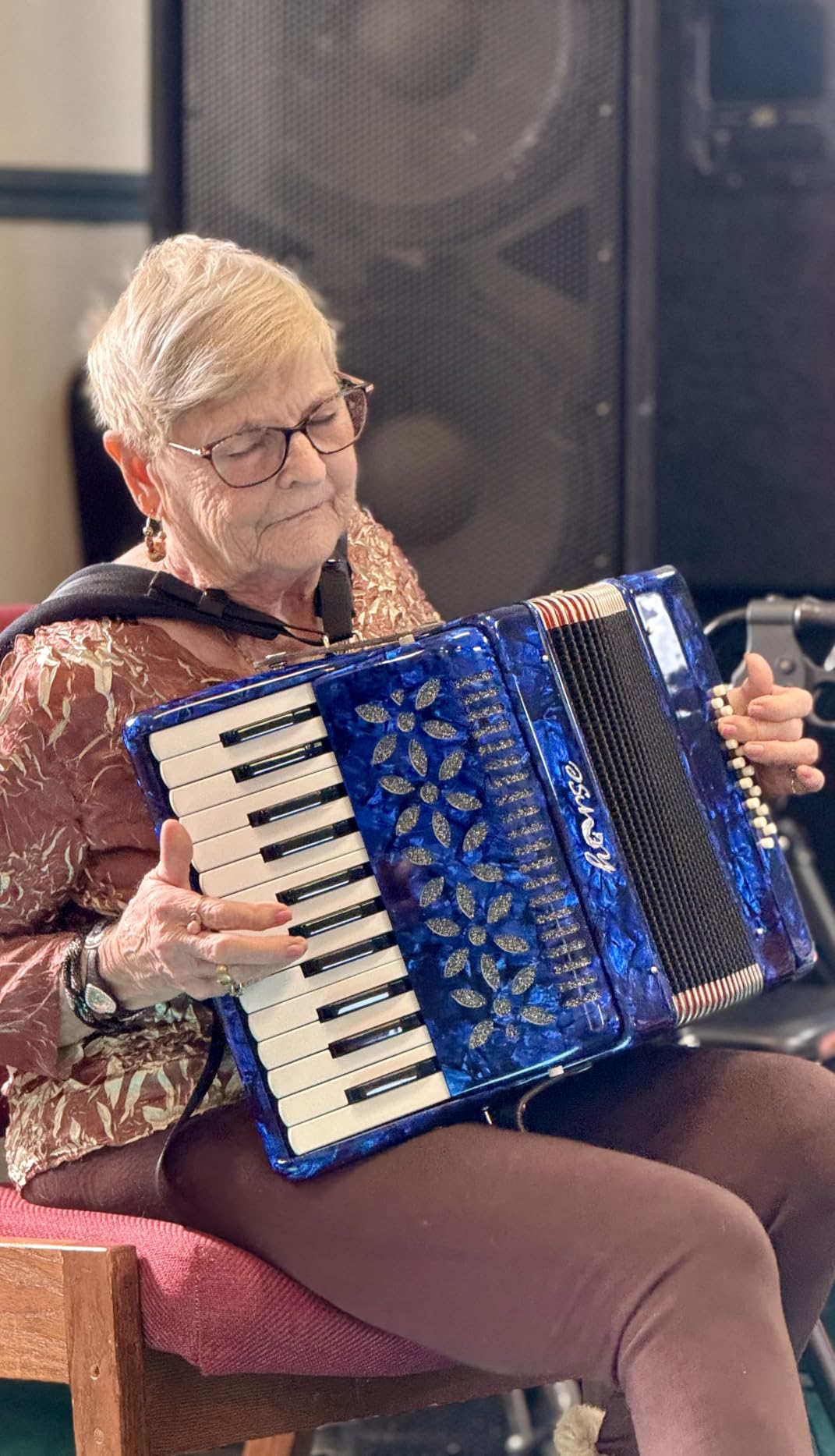 25 Keys Accordion, 16 Bass Piano Accordion for Beginner and Adults, Lightweight Portable with Adjustable Straps, Cleaning Cloth, Glove, and Carrying Bag (Black) customer photo 1