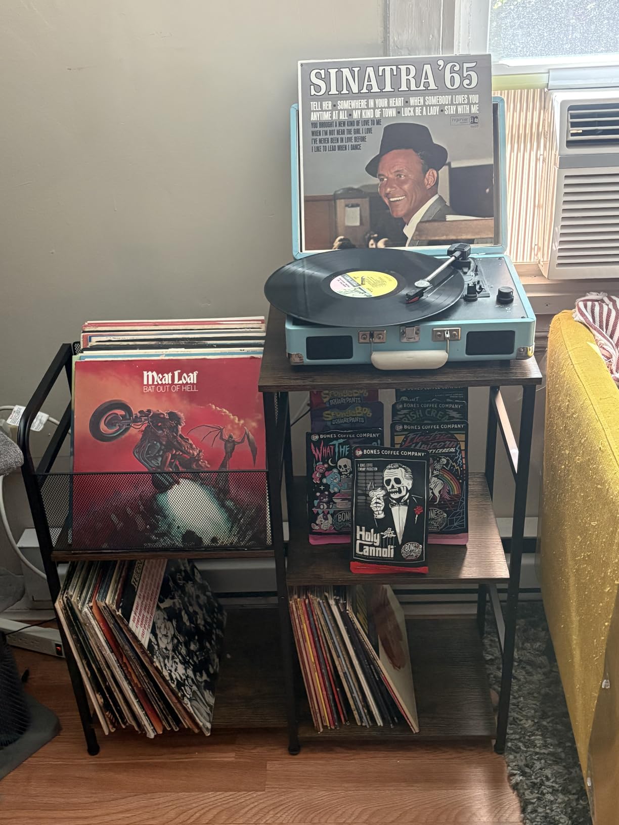 X-cosrack 3-Tier Record Player Stand, Turntable Stand with Storage up to 200 Albums, Corner Vinyl Record Holder with Adjustable Divider, Mid-Century Record Table Vinyl Storage for Bedroom Living Room customer photo 1
