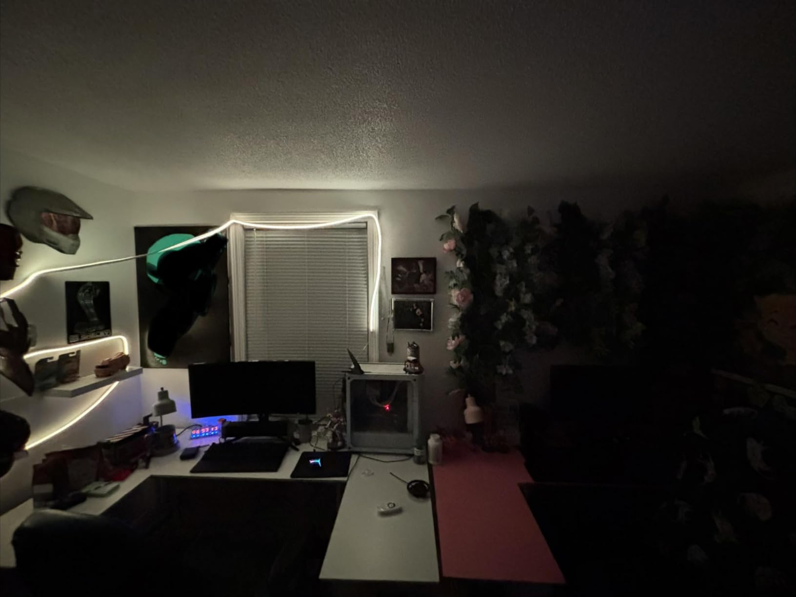 Pamray 71 Inch Large Computer Desk with Power Outlets, U Shaped Corner Desk for Home Office Work and Gaming, Vintage customer photo 2