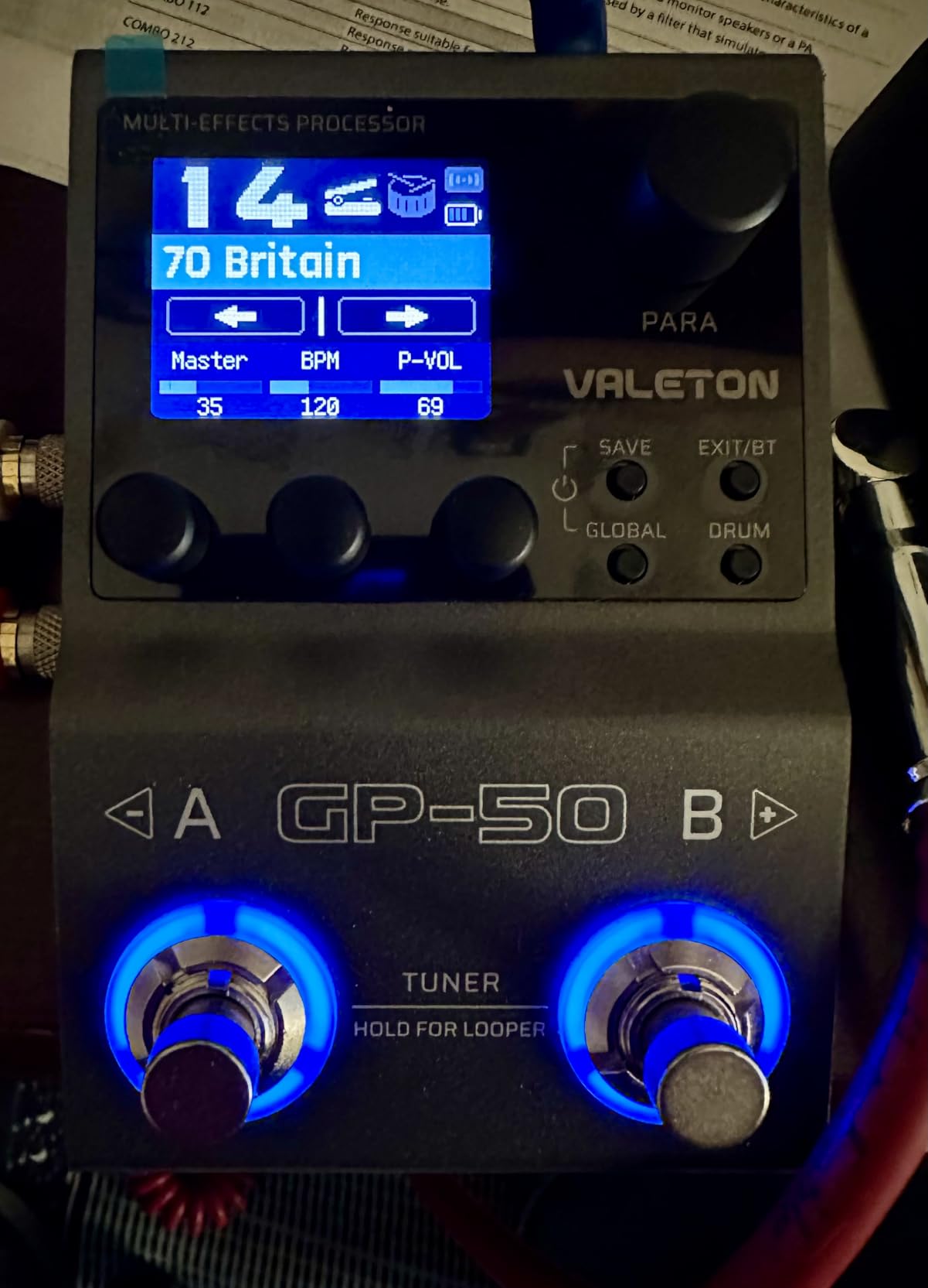 Valeton GP-50 Multi-Effects Processor | NAM & IR Loader with 100+ HD Effects, 9 Simultaneous Modules, BT App Control, 100 Patch Slots for Guitar/Bass customer photo 1